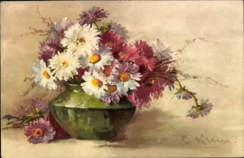 Künstler Ak Klein, Catharina, Margeriten in einer Vase
