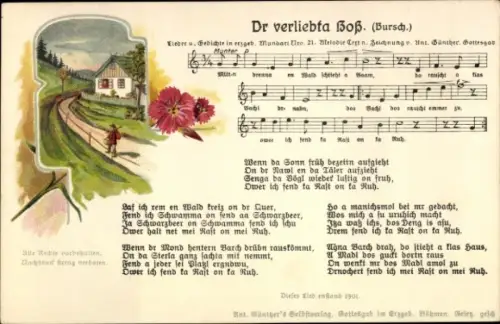 Lied Ak Anton Günther, Dr verliebta Boß, erzgebirgische Mundart