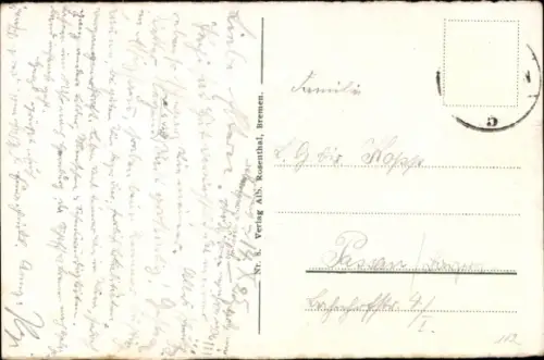 Ak Schnoor Bremen,  Parkhaus, Bürgerpark, Wasser, Bäume, Flagge