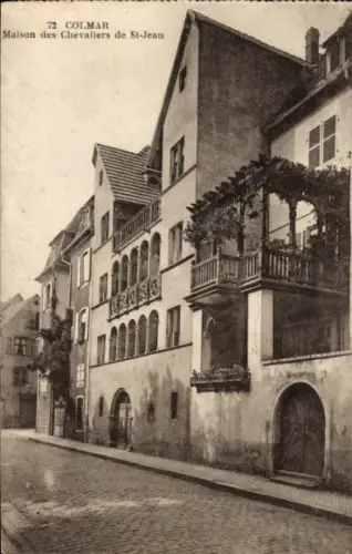 Ak Colmar Kolmar Elsass Haut Rhin,  aus  Maison des Chevaliers de St-Jean,  Architektur