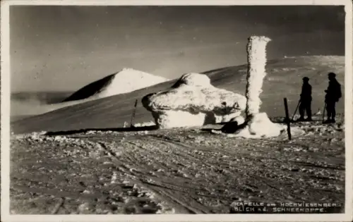 Ak Malá Úpa Kleinaupa Riesengebirge Region Königgrätz, Schneekoppe, Kapelle am Hochwiesenberg