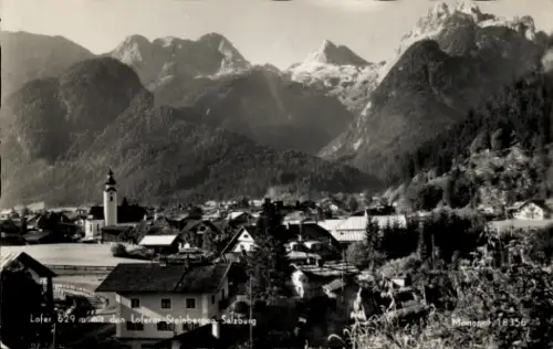 Ak Lofer in Salzburg, Berglandschaft,  Lofere Steinberge, Kirche, 