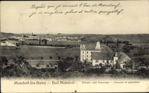 Ak Mondorf les Bains Bad Mondorf Luxemburg, Kloster und Panorama