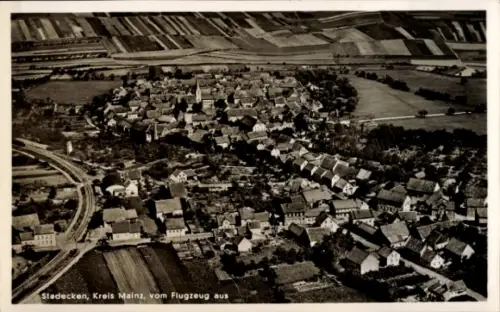 Ak Stadecken Elsheim in Rheinhessen, Fliegeraufnahme