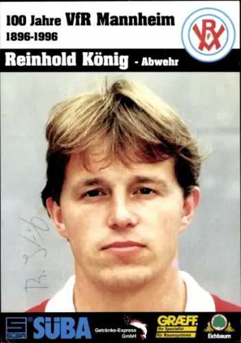 Autogrammkarte Fußballer Reinhold Reinhold, VfR Mannheim, Autogramm