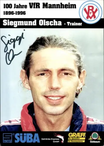 Autogrammkarte Trainer Siegmund Olscha, VfR Mannheim, Autogramm