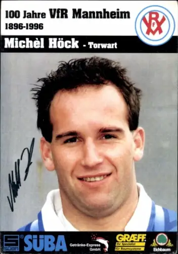 Autogrammkarte Fußballer Michèl Höck, VfR Mannheim, Autogramm