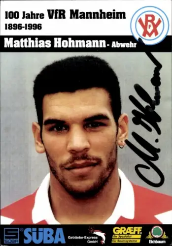 Autogrammkarte Fußballer Matthias Hohmann, VfR Mannheim, Autogramm