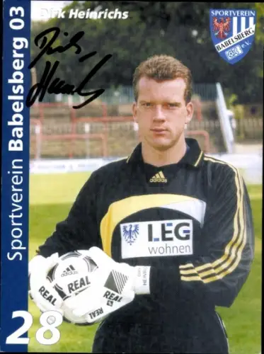 Autogrammkarte Fußballer Dirk Heinrichs, SV Babelsberg, Autogramm
