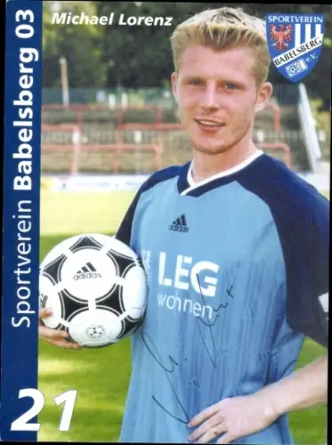 Autogrammkarte Fußballer Michael Lorenz, SV Babelsberg, Autogramm