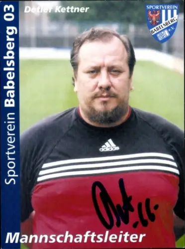 Autogrammkarte Mannschaftsleiter Detlef Kettner, SV Babelsberg, Autogramm