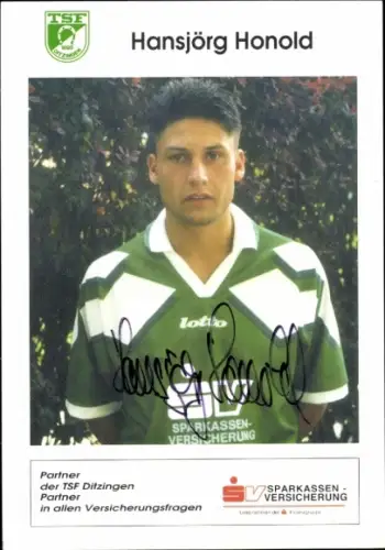Autogrammkarte Fußballer Hansjörg Honold, TSF Ditzingen, Autogramm