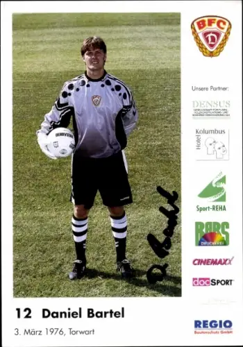 Autogrammkarte Fußballer Daniel Bartel, BFC Dresden, Autogramm