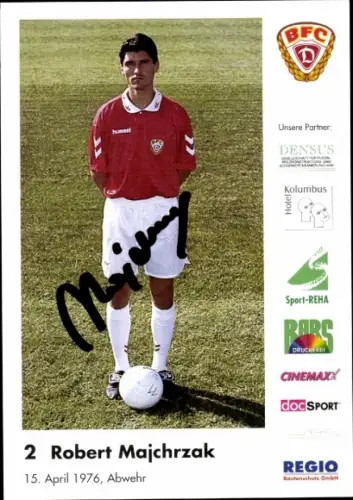 Autogrammkarte Fußballer Robert Majchrzak, BFC Dresden, Autogramm