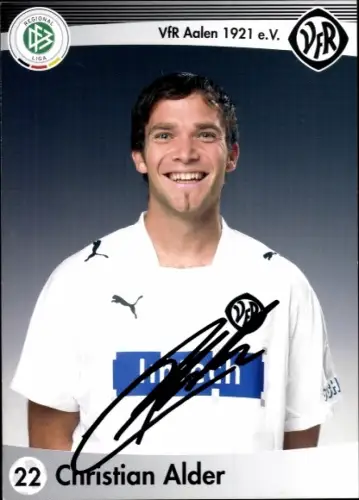Autogrammkarte Fußballer Christian Alder, VfR Aalen, Autogramm