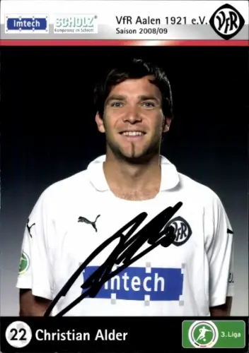 Autogrammkarte Fußballer Christian Alder, VfR Aalen, Autogramm