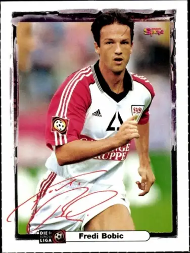 Autogrammkarte Fußballer Fredi Bobic, VfB Stuttgart