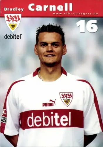 Autogrammkarte Fußballer Bradley Carnell, VfB Stuttgart