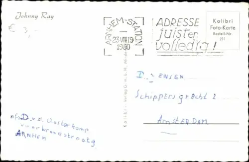 Ak Schauspieler Johnny Ray, Portrait