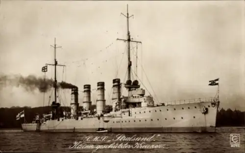 Ak Deutsches Kriegsschiff SMS Stralsund, Kleiner geschützter Kreuzer, Kaiserliche Marine