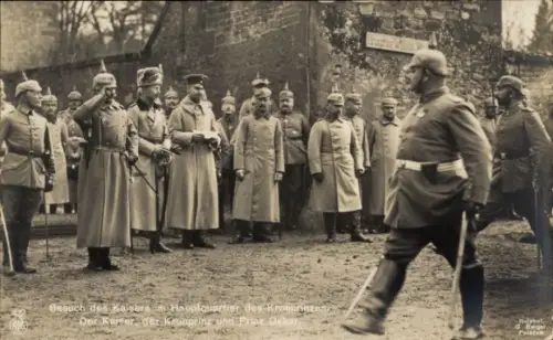 Ak Besuch des Kaisers im Hauptquartier des Kronprinzen, Prinz Oskar