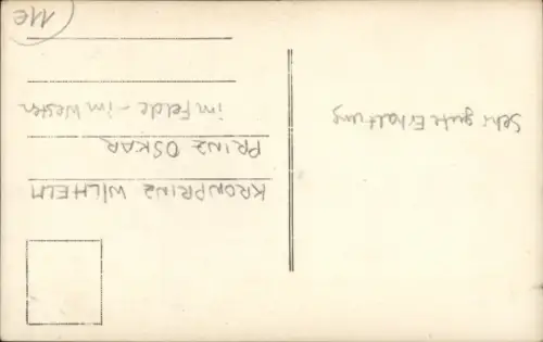 Ak Kronprinz Wilhelm von Preußen, Prinz Oskar von Preußen, Uniform, Pickelhaube