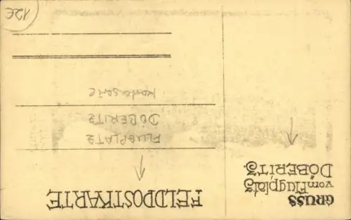 Scherenschnitt Ak Start-Offizier an einem Wintertag, Flugplatz Döberitz
