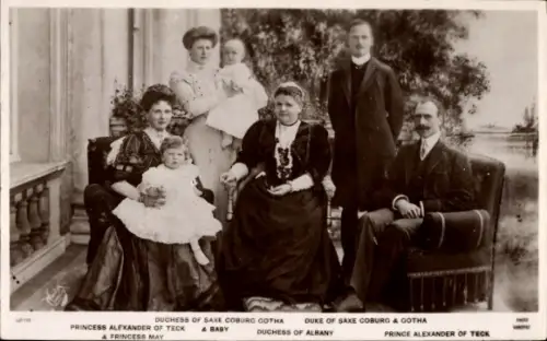 Ak Herzog und Herzogin von Sachsen Coburg Gotha, Prinz und Prinzessin Alexander von Teck, May
