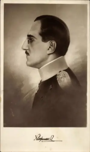 Ak König Alexander I. von Jugoslawien, Portrait, Profilansicht