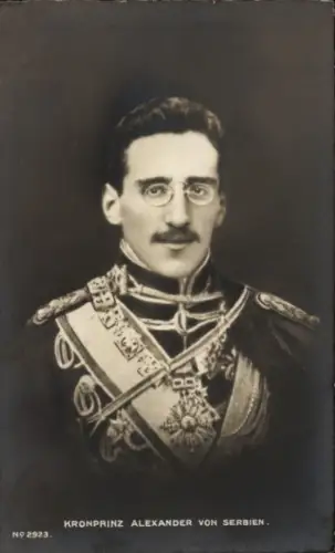 Ak Kronprinz Alexander von Serbien, Portrait
