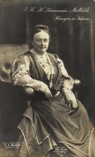 Ak Prinzessin Mathilde, Herzogin zu Sachsen, Tochter von König Georg von Sachsen, Portrait