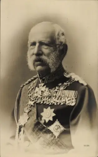 Ak König Albert von Sachsen, Portrait in Uniform, Orden