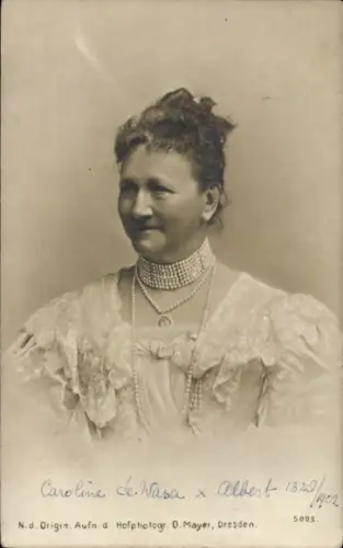 Ak Königin Carola von Sachsen, Portrait