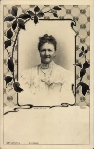 Passepartout Ak Königin Carola von Sachsen, Portrait