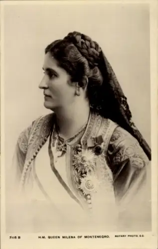 Ak Königin Milena von Montenegro, Portrait