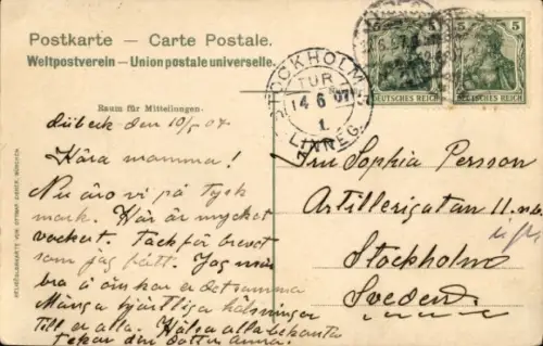 Ak Hansestadt Lübeck, Mühlenteich