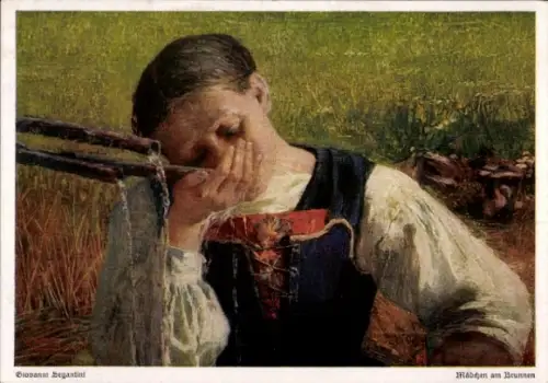 Künstler Ak Segantini, Giovanni, Mädchen am Brunnen