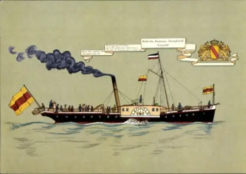 Ak Dampfer Leopold, Raddampfer, Wappen