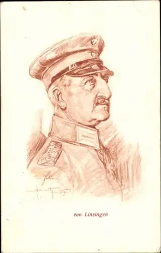 Künstler Ak Heerführer von Linsingen, Porträt