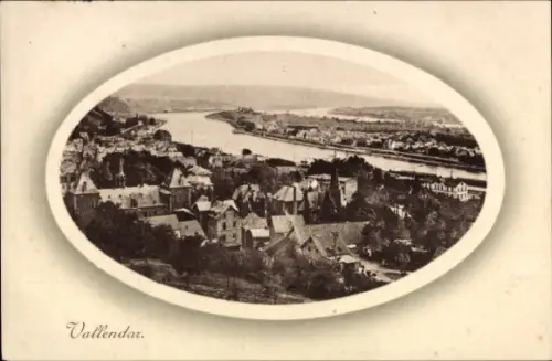 Ak Vallendar am Rhein,  Flusslandschaft,  Gebäude