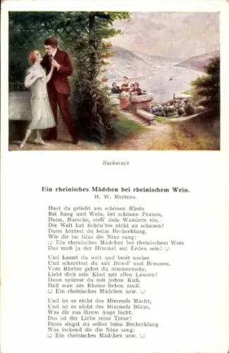 Lied Ak Bacharach, Ein rheinisches Mädchen bei rheinischem Wein, H. W. Mertens