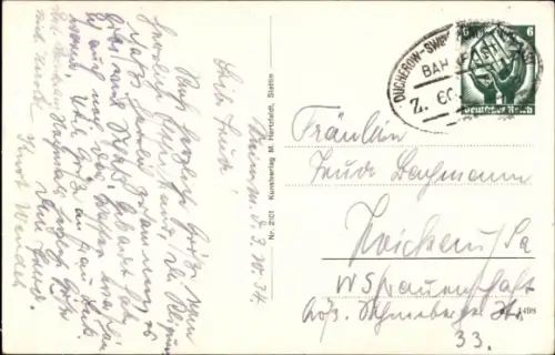 Ak Świnoujście Swinemünde Pommern, Ostseebad  Strandpartie, Gesellschaftsbad, Wasser, Strand