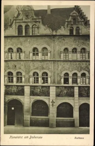 Ak Konstanz am Bodensee, Konstanz am Bodensee, Rathaus,  Fassade, 