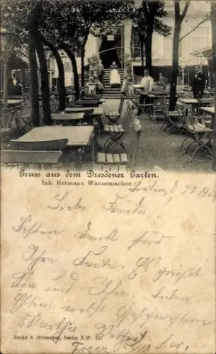 Ak Berlin, Dresdner Garten, Inh. Hermann Wannemacher