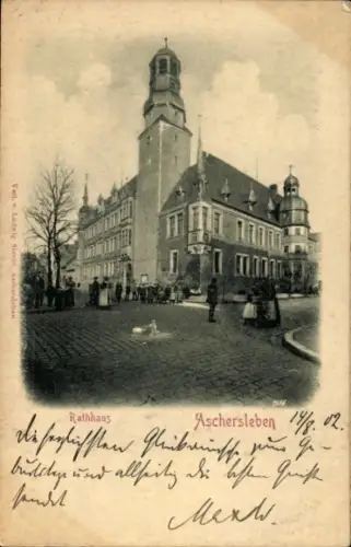 Relief Ak Aschersleben im Salzlandkreis, Rathaus