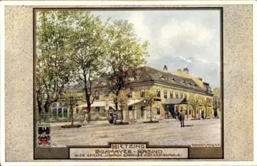 Künstler Ak Moser, Richard, Wien 13. Hietzing Österreich, Dommayer Kasino, Straßenansicht