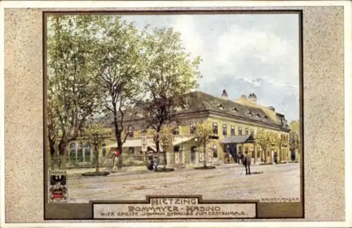 Künstler Ak Moser, Richard, Wien 13. Hietzing Österreich, Dommayer Kasino, Straßenansicht