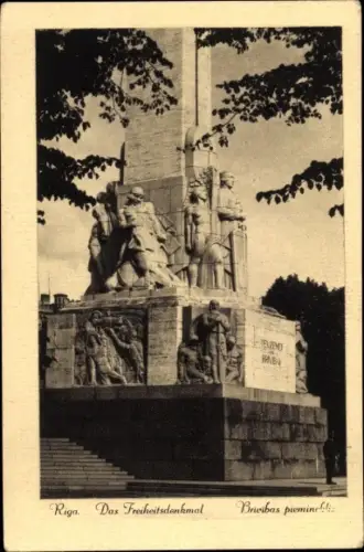 Ak Riga Lettland, Freiheitsdenkmal, Freiheitsboulevard 