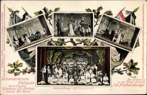 Ak Hamburg Altona Groß Flottbek, Schumachersche Festspiele, Die Freiheitskriege, Theaterszene