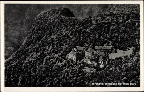 Ak Thale im Harz, Berghotel Roßtrappe, Luftbild